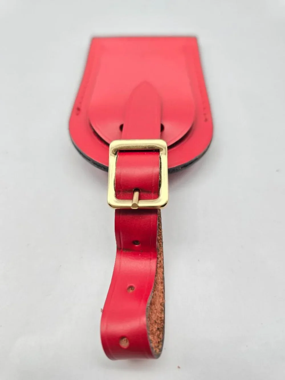 Authentic Louis Vuitton Red Leather Luggage Tag